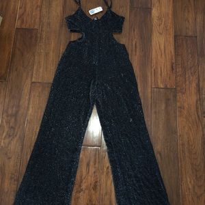CUTOUT GLITTER JUMPSUIT